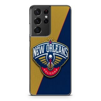New Orleans Pelicans Carbon Logo Samsung Galaxy S21 / S21 Plus / S21 Ultra / S21 FE Case