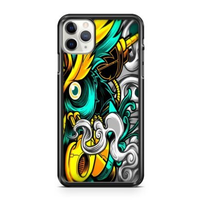 Owl Yellow Green Smoke iPhone 12 / 12 Pro / 12 Pro Max / 12 Mini Case