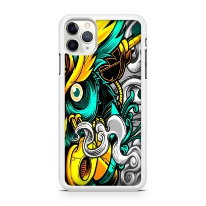 Owl Yellow Green Smoke iPhone 12 / 12 Pro / 12 Pro Max / 12 Mini Case - Image 2