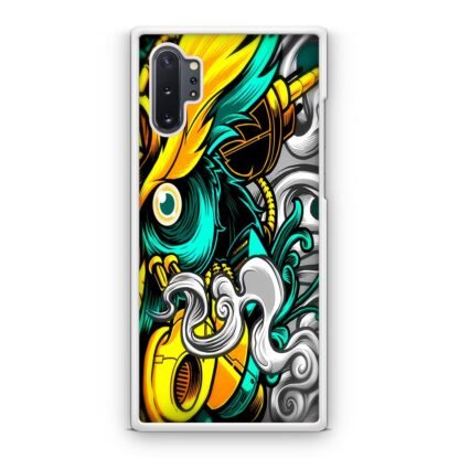 Owl Yellow Green Smoke Samsung Galaxy Note 10 / Note 10 Plus Case - Image 2