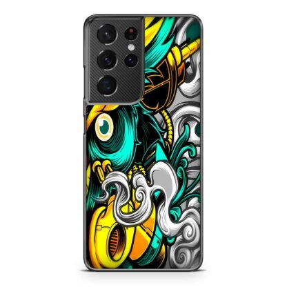 Owl Yellow Green Smoke Samsung Galaxy S21 / S21 Plus / S21 Ultra / S21 FE Case
