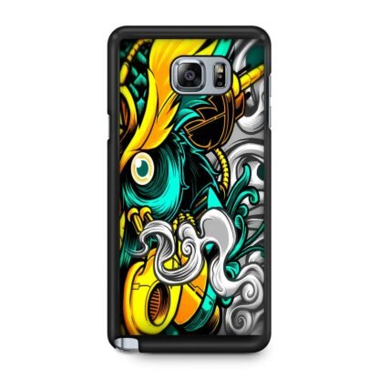 Owl Yellow Green Smoke Samsung Galaxy Note 5 Case