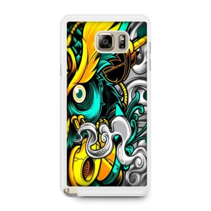 Owl Yellow Green Smoke Samsung Galaxy Note 5 Case - Image 2