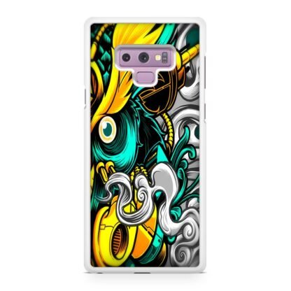 Owl Yellow Green Smoke Samsung Galaxy Note 9 Case - Image 2