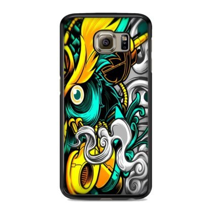 Owl Yellow Green Smoke Samsung Galaxy S6 / S6 Edge / S6 Edge Plus Case