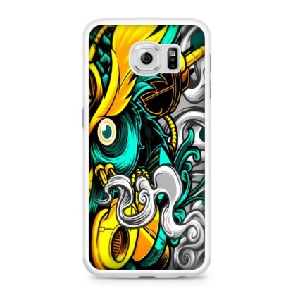Owl Yellow Green Smoke Samsung Galaxy S6 / S6 Edge / S6 Edge Plus Case - Image 2