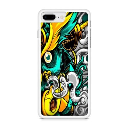 Owl Yellow Green Smoke iPhone 7 Plus / 8 Plus Case - Image 2