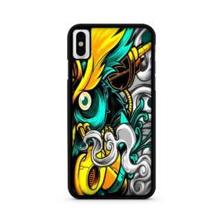 Owl Yellow Green Smoke iPhone X / XR / XS / XS Max Case
