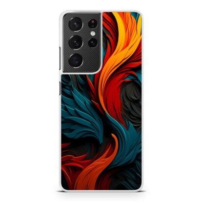 Phoenix Red Blue Feather Art Samsung Galaxy S21 / S21 Plus / S21 Ultra / S21 FE Case - Image 2