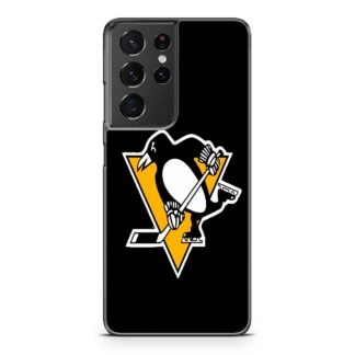Pittsburgh Penguins Black Logo Samsung Galaxy S21 / S21 Plus / S21 Ultra / S21 FE Case