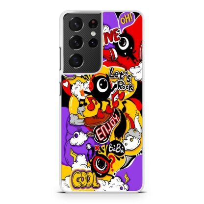 Positive Lets Rock Doodle Cover Samsung Galaxy S21 / S21 Plus / S21 Ultra / S21 FE Case - Image 2
