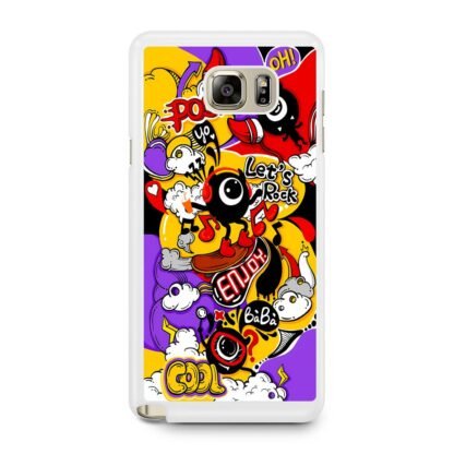 Positive Lets Rock Doodle Cover Samsung Galaxy Note 5 Case - Image 2