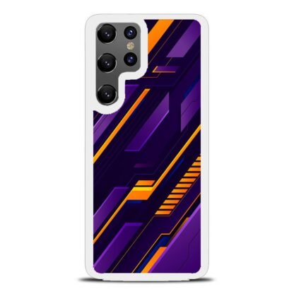 Purple Orange Neon Pattern Samsung Galaxy S23 / S23 Plus / S23 Ultra / S23 FE Case - Image 2