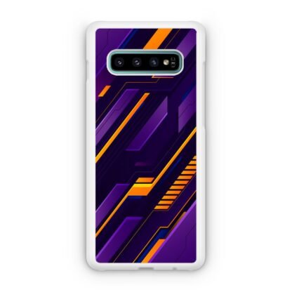 Purple Orange Neon Pattern Samsung Galaxy S10 / S10e / S10 Plus / S10 5G Case - Image 2