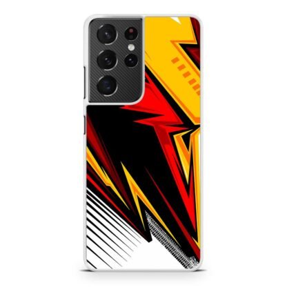 Red Yellow Blitz Pattern Samsung Galaxy S21 / S21 Plus / S21 Ultra / S21 FE Case - Image 2