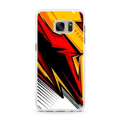 Red Yellow Blitz Pattern Samsung Galaxy S7 / S7 Edge Case - Image 2