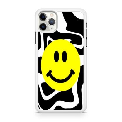 Smile Emoji Black White Pattern iPhone 12 / 12 Pro / 12 Pro Max / 12 Mini Case - Image 2