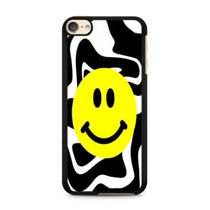 Smile Emoji Black White Pattern iPod Touch 6 / 7 Case