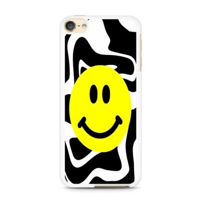 Smile Emoji Black White Pattern iPod Touch 6 / 7 Case - Image 2