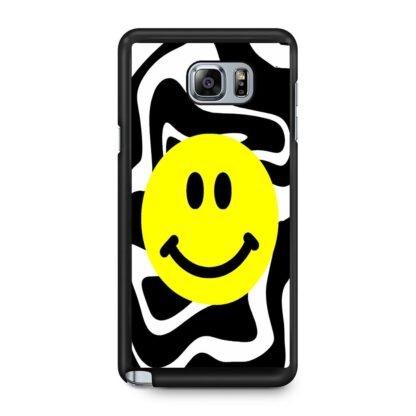 Smile Emoji Black White Pattern Samsung Galaxy Note 5 Case