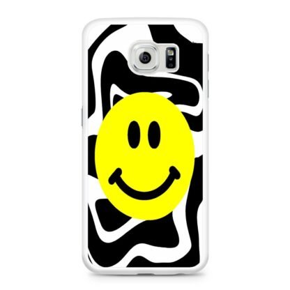 Smile Emoji Black White Pattern Samsung Galaxy S6 / S6 Edge / S6 Edge Plus Case - Image 2