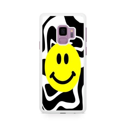 Smile Emoji Black White Pattern Samsung Galaxy S9 / S9 Plus Case - Image 2