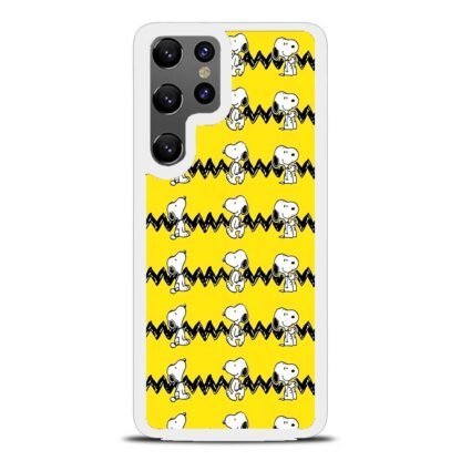 Snoopy Line Pattern Yellow Samsung Galaxy S25 / S25 Plus / S25 Ultra Case - Image 2