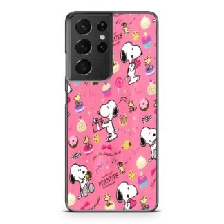 Snoopy Peanuts Pink Samsung Galaxy S21 / S21 Plus / S21 Ultra / S21 FE Case