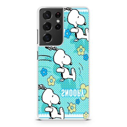 Snoopy Sliding Sky Blue Samsung Galaxy S21 / S21 Plus / S21 Ultra / S21 FE Case - Image 2