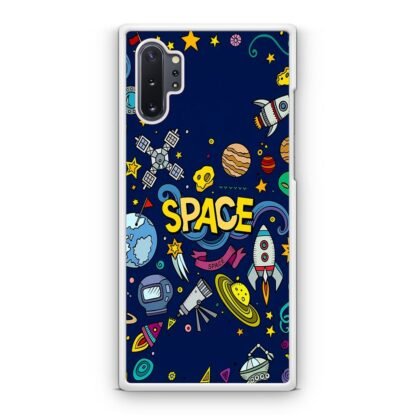 Space Dark Blue Doodle Samsung Galaxy Note 10 / Note 10 Plus Case - Image 2