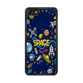 Space Dark Blue Doodle iPhone 7 / 8 / SE 2020 / SE 2022 Case
