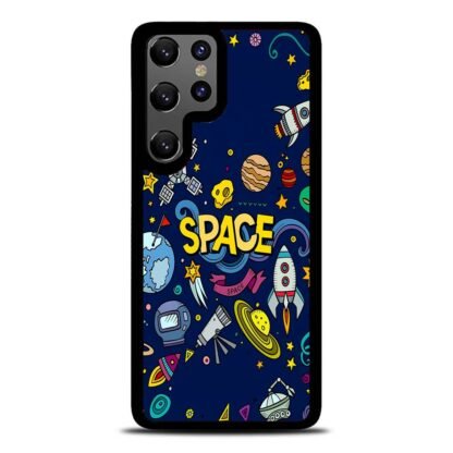 Space Dark Blue Doodle Samsung Galaxy S25 / S25 Plus / S25 Ultra Case