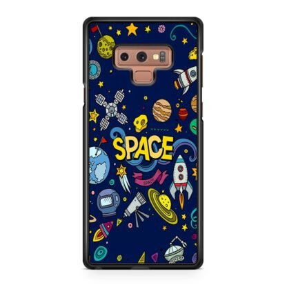 Space Dark Blue Doodle Samsung Galaxy Note 9 Case