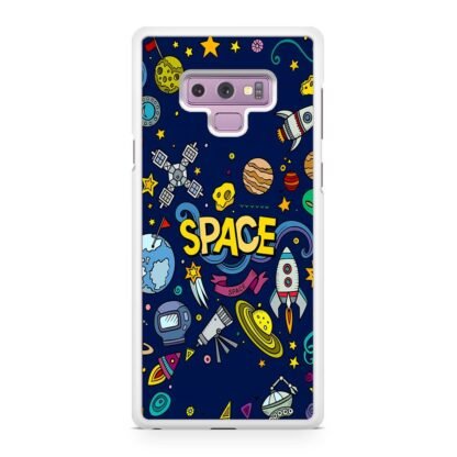 Space Dark Blue Doodle Samsung Galaxy Note 9 Case - Image 2
