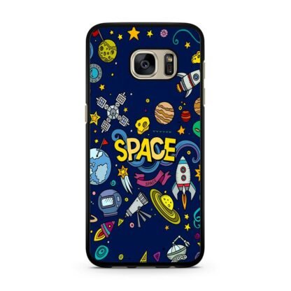 Space Dark Blue Doodle Samsung Galaxy S7 / S7 Edge Case