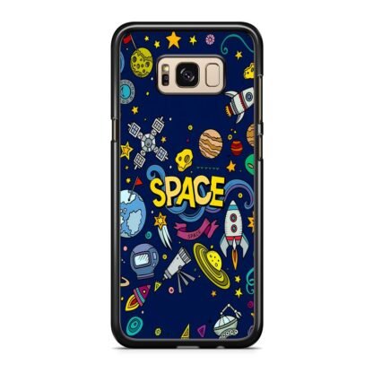 Space Dark Blue Doodle Samsung Galaxy S8 / S8 Plus Case