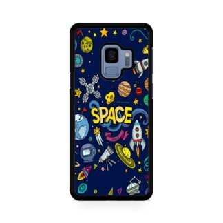 Space Dark Blue Doodle Samsung Galaxy S9 / S9 Plus Case