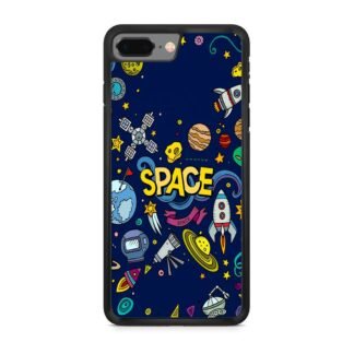 Space Dark Blue Doodle iPhone 7 Plus / 8 Plus Case