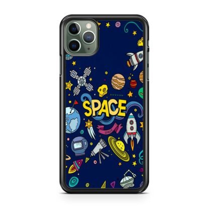 Space Dark Blue Doodle iPhone 11 / 11 Pro / 11 Pro Max Case