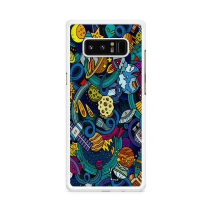 Space Planet Doodle Samsung Galaxy Note 8 Case - Image 2
