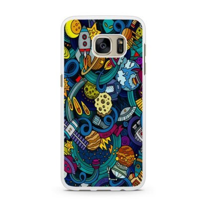 Space Planet Doodle Samsung Galaxy S7 / S7 Edge Case - Image 2