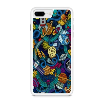 Space Planet Doodle iPhone 7 Plus / 8 Plus Case - Image 2