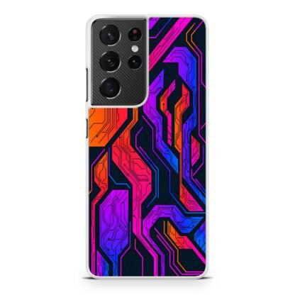 Tech Circuit Color Pattern Samsung Galaxy S21 / S21 Plus / S21 Ultra / S21 FE Case - Image 2