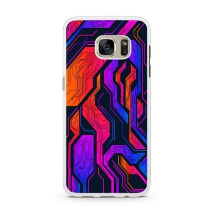 Tech Circuit Color Pattern Samsung Galaxy S7 / S7 Edge Case - Image 2