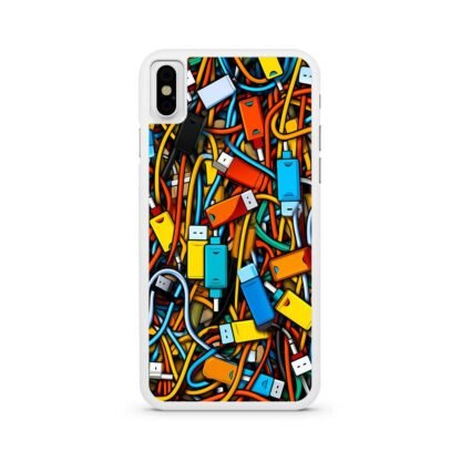 USB Collage Doodle iPhone X / XR / XS / XS Max Case - Image 2