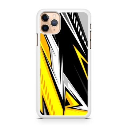 White Yellow Blitz Pattern Cover iPhone 13 / 13 Pro / 13 Pro Max / 13 Mini Case - Image 2