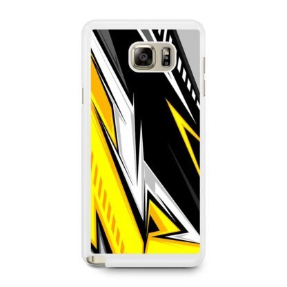 White Yellow Blitz Pattern Cover Samsung Galaxy Note 5 Case - Image 2