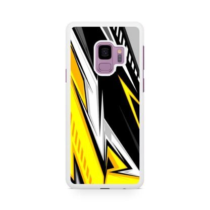 White Yellow Blitz Pattern Cover Samsung Galaxy S9 / S9 Plus Case - Image 2