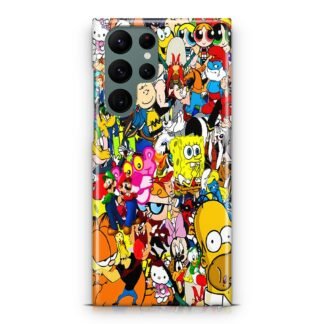 All Characters Cartoon Collage Samsung Galaxy S23 / S23 Plus / S23 Ultra / S23 FE 3D Case