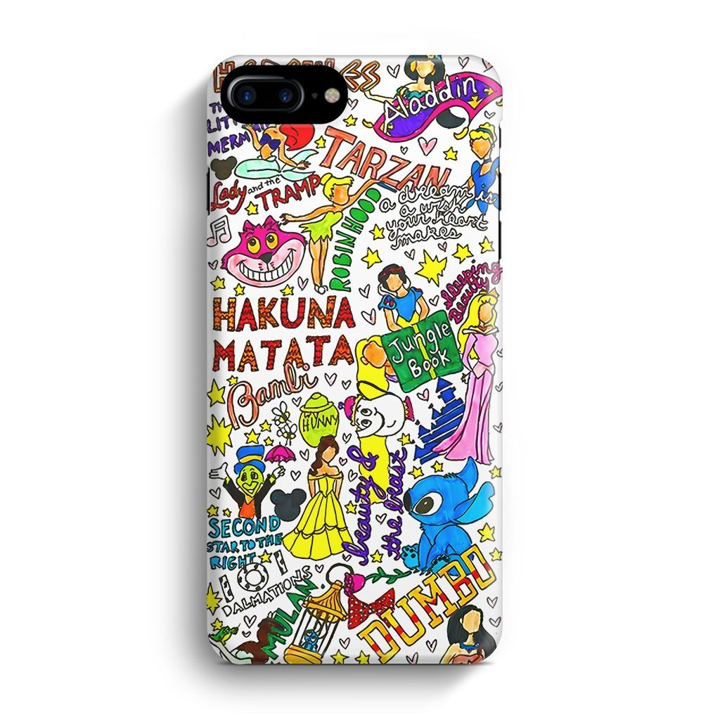 Disney Characters Doodle iPhone 7 Plus / 8 Plus 3D Case
